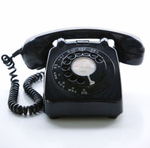 Studio Shot Of A Black Rotary Phone