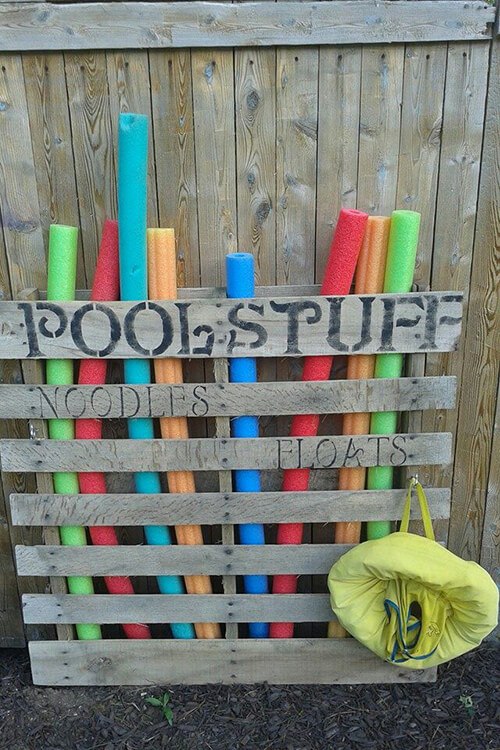 patio storage ideas pool noodles