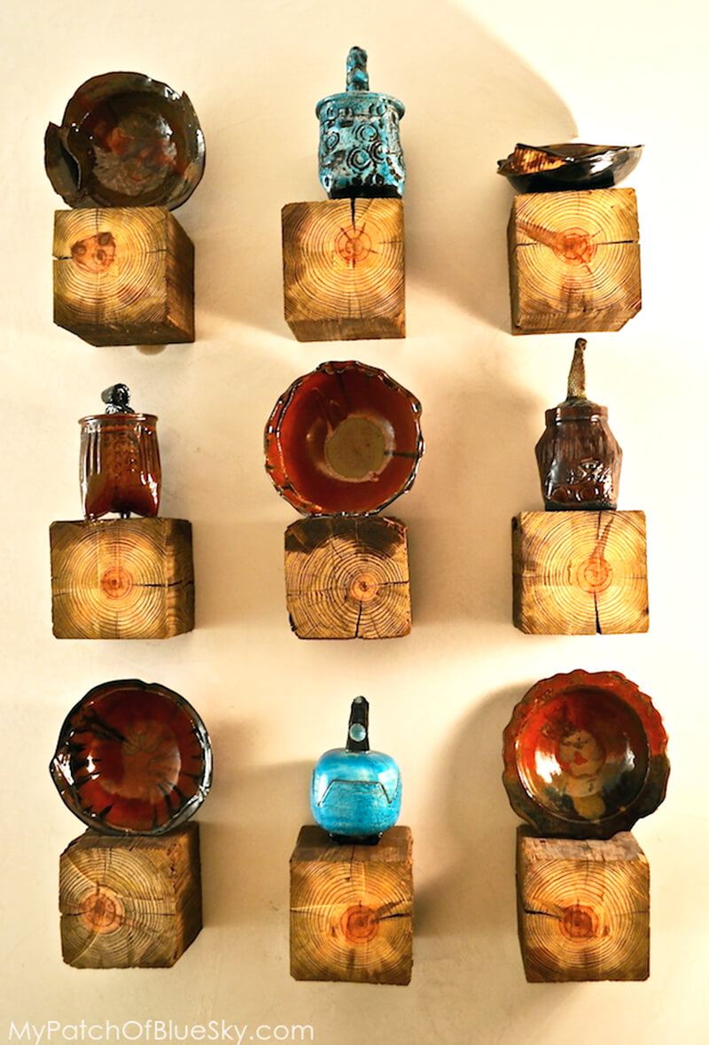 pottery display shelves