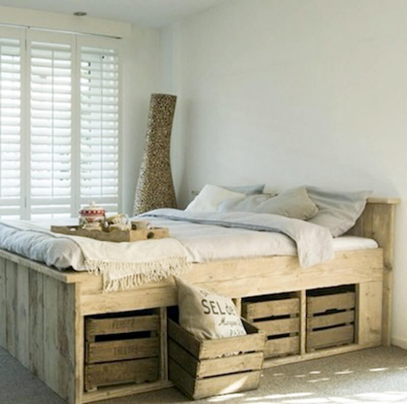 diy rustic home decor crate bed storage