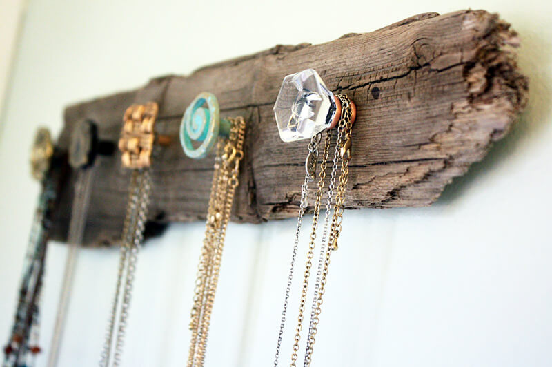diy rustic home decor driftwood necklace holder