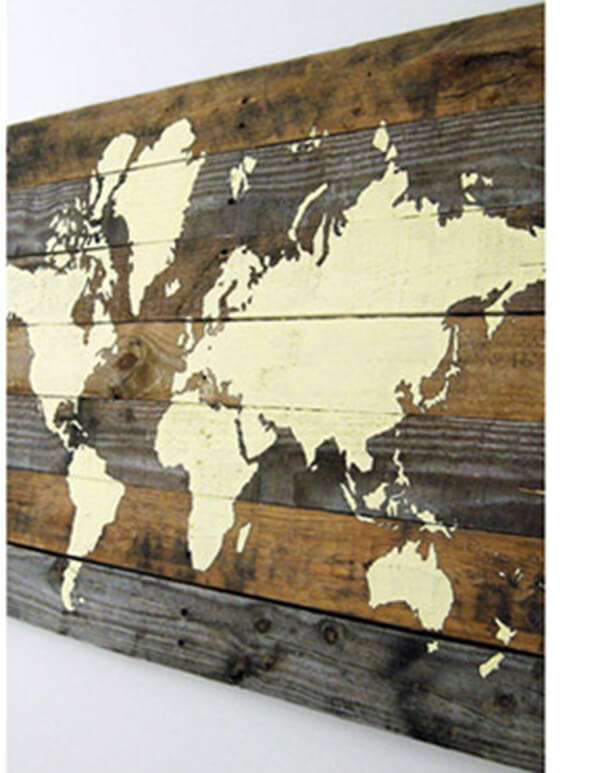 diy rustic home decor palette world map
